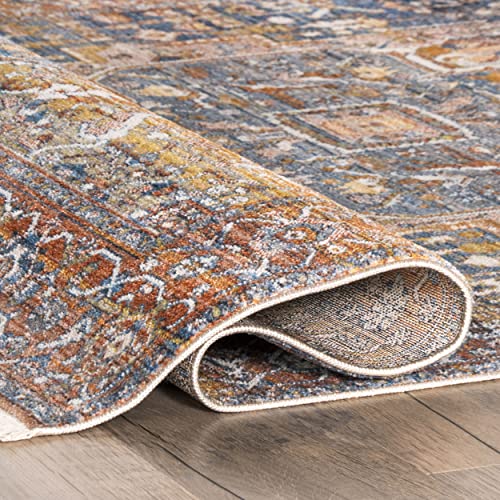 nuLOOM Ethel Medallion Fringe Area Rug, 5' x 7' 9", Rust Pricepulse