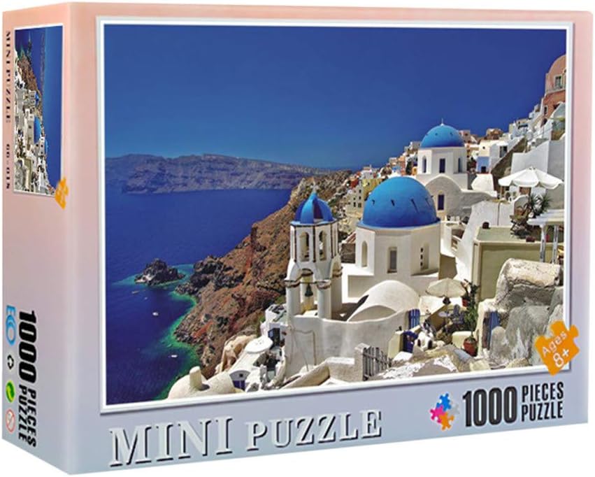 Mapsoul Jigsaw Puzzle, Santorini Greece Picture Puzzles for Adults and Kids, 1000 Piece Large Puzzle Game Interesting Toys Personalized Gift Kids DIY Educational Toys Home Decor