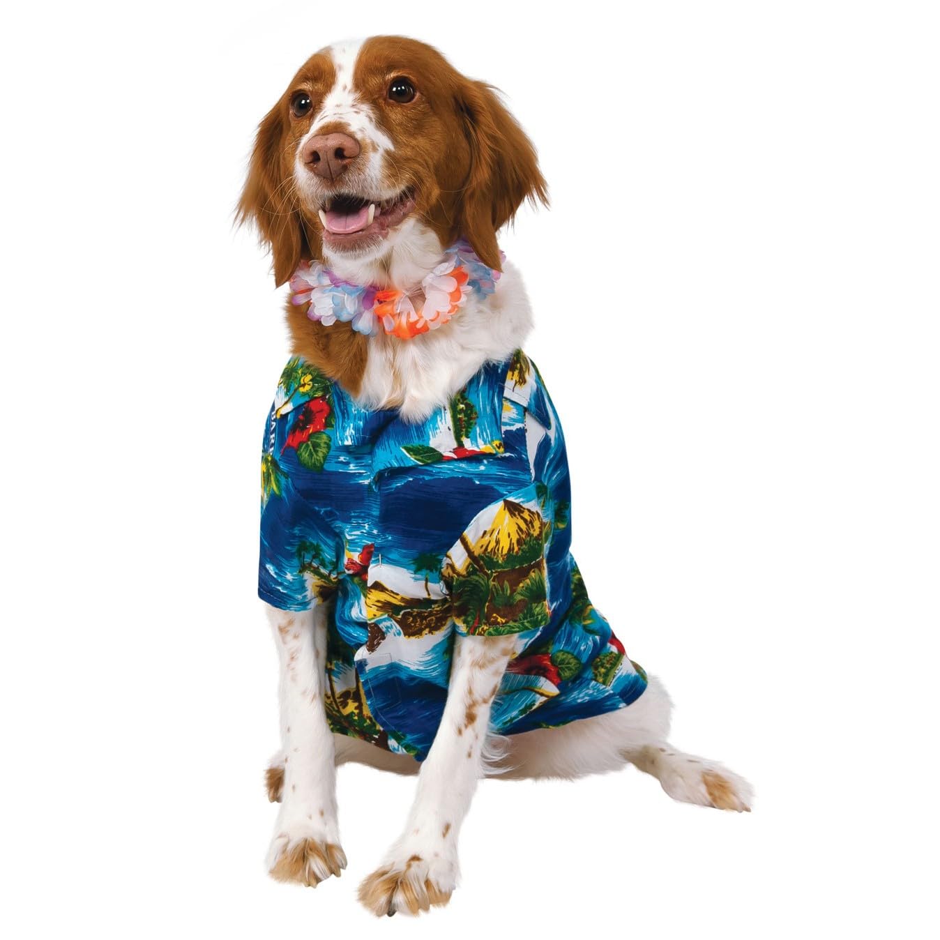 Rubie's 885932X Official Largeulau Shirt and Hawaiian Lei Pet Dog Costume, X-Large Halloween Halloween