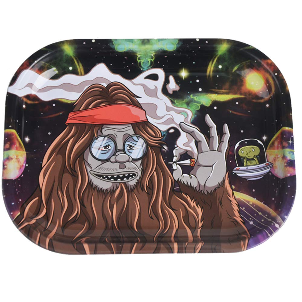 Wise Skies Metal Rolling Tray Smoking Accessories Characters Rolling Papers Rolling Tip Small (The Trippa - Small) — image 1
