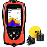 LUCKY Portable Fish Finder Handheld Kayak Fish Finders Wired Fish Depth Finder Sonar Sensor Transducer for Boat Fishing Sea Fishing