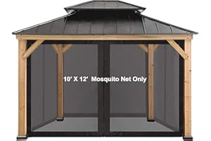 CoastShade Universal Replacement Canopy Mosquito Netting Screen Sidewalls Only for 10' x 12' Gazebo Canopy