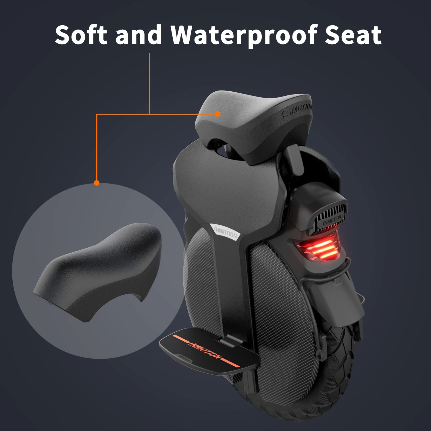 I INMOTION V11 Electric Unicycle with Honeycomb Foot Pedals & Leg Pads & Soft Seat