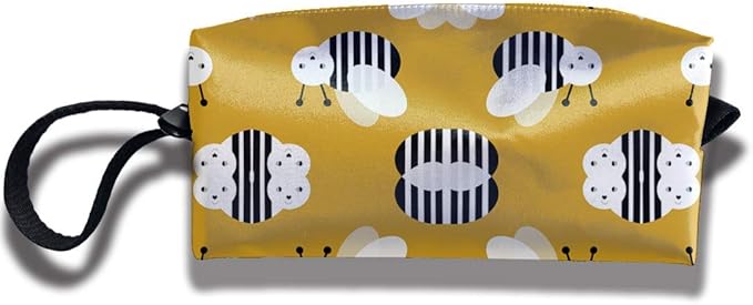 TRFashion Toiletry Bag Bumble Bee Garden Summer Cute StripesStorage bag