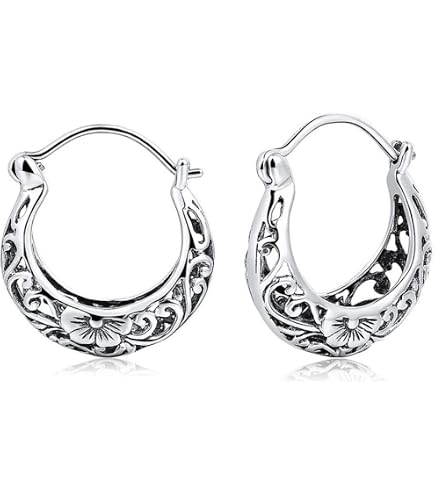 Amazon.com: BALMORA 925 Sterling Silver Vintage Filigree Flower