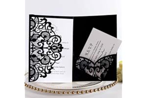 UMIMO Wedding Invitation Cards with Envelopes - 50PCS Blank Laser Cut Invitations - Personalized Paper Invites for Engagement