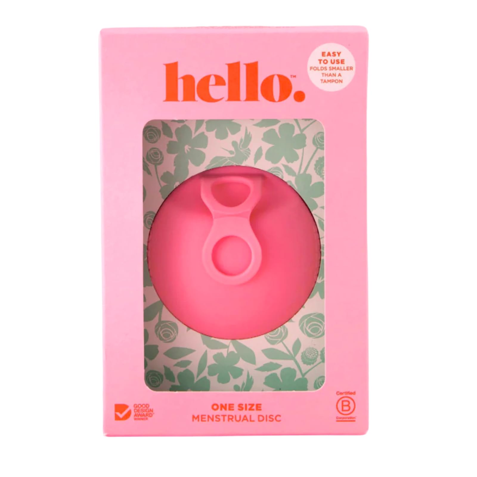 Photo 1 of Hello Period Menstrual Disc | Award Winning Reusable Soft Flexible Period Disc | Capacity of 10 Tampons | Double Loop Tab for Easy Removal, Leak Proof Alternative to Pads & Tampons (Bubblegum)