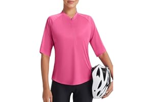 baleaf Cycling Jersey Women Half Sleeve Bike Shirts Quick Dry Half Zip Biking Tops UPF 50+ Pockets Workout