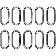 10 Pack 2'' Aluminum Oval Carabiners Clip Spring Snap Hook for Camping & Hiking
