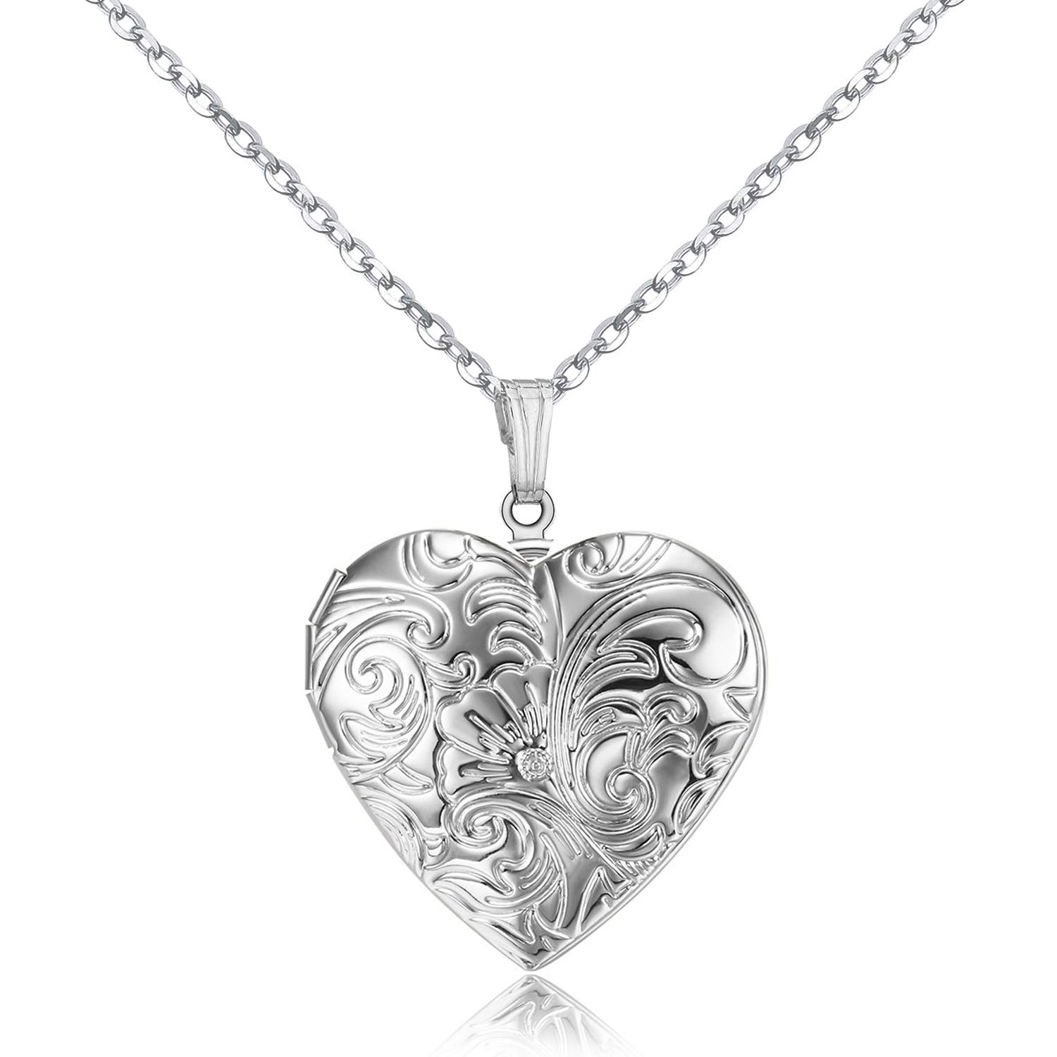 Locket Necklace that Holds Pictures Flower Lockets Pendant Necklaces Birthday Gifts Jewelry