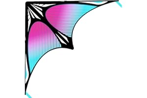 Flying Hoofer Large Beach Delta Kite for Adults and Kids Ages 4-8 & 8-12, Extremely Easy to Fly for Beginners(60X30''), Single Line Kite,Comes with 300 FT String Kite Handle.