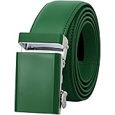 Falari Men Unisex Genuine Leather Ratchet Dress and Casual Belt, Automatic Sliding Buckle, Trim to Fit