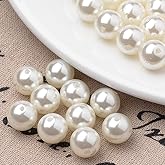 Ornazy 120 pcs 20mm Imitated Pearl Beads with Holes Creamy White Acrylic Faux Pearl Beads for DIY Craft Jewelry Making Bracelets Earring Necklace