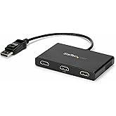 StarTech.com 3-Port Multi Monitor Adapter - DisplayPort 1.2 to 3X HDMI MST Hub - Triple 1080p HDMI Monitors - Extended or Clo