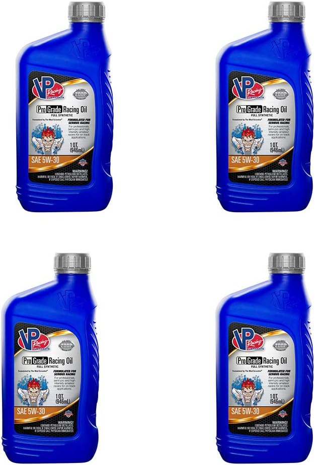 VP Racing Fuels Full Synthetic Pro Grade Racing Oil, Quart SAE 5W-30 (4 Pack)