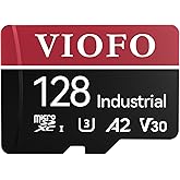 VIOFO 128GB Industrial Grade microSD Card, U3 A2 V30 High Speed Memory Card with Adapter, Support Ultra HD 4K Video Recording