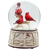 Kurt Adler 100MM Wind Up Musical Cardinals Water Globe