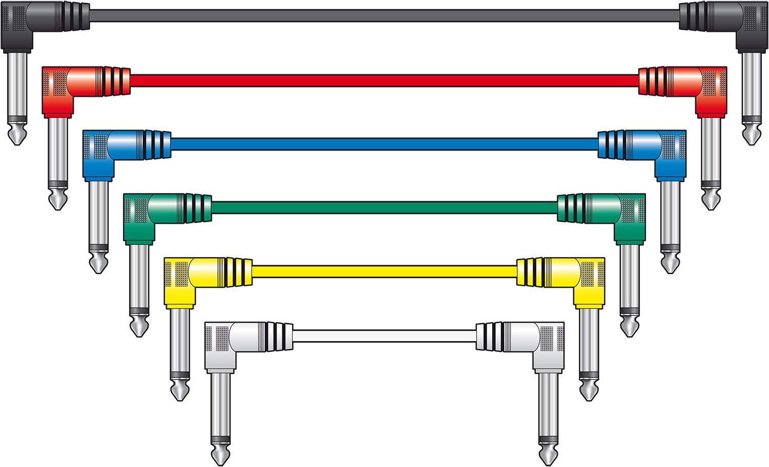 chord PATCH050CL Classic Patch Lead, Set of 6 Pieces