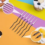 URAQT 24 Pcs Twisty Birthday Candles with Stands Black Metallic Long Candle view 7