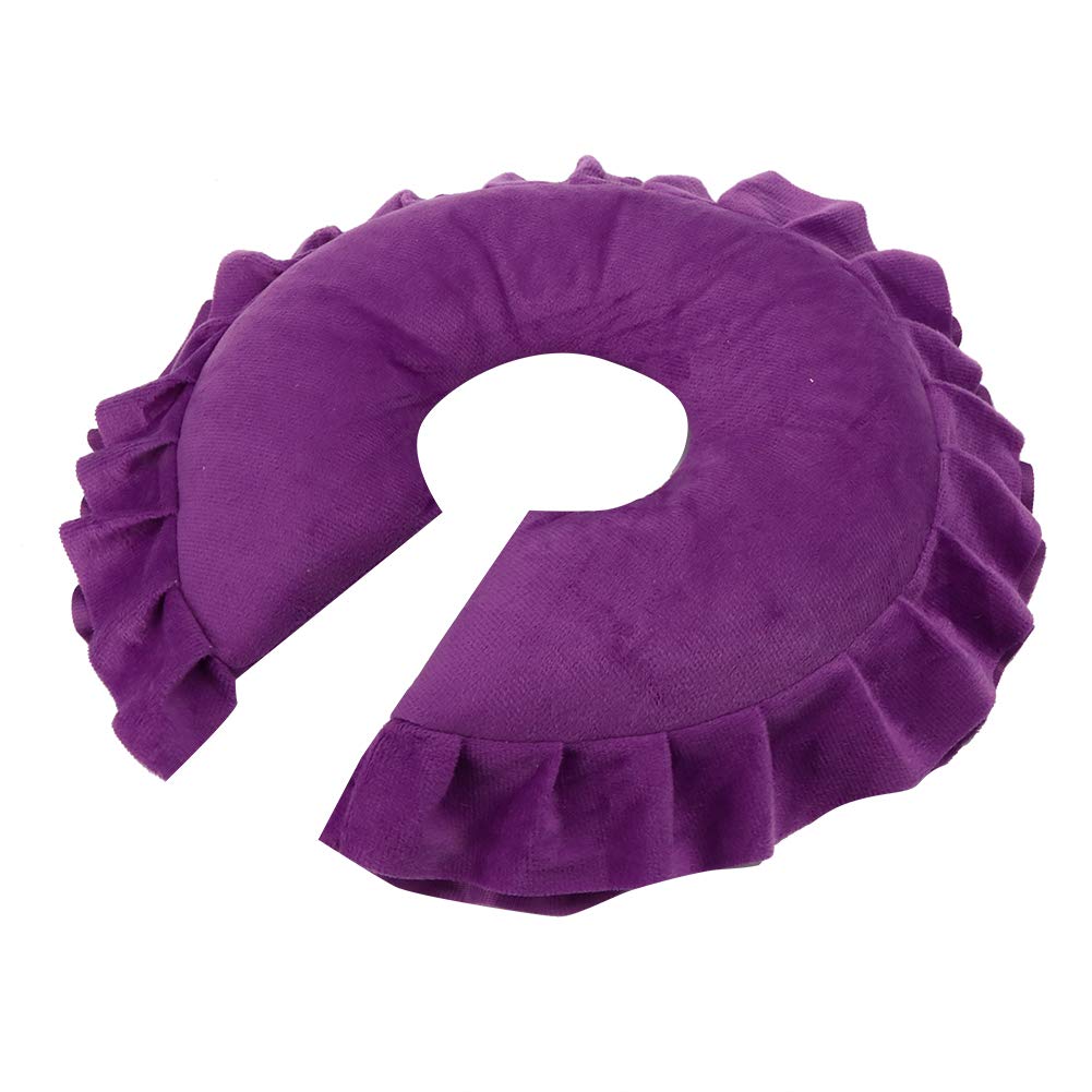 Soft Face Pillow, Head Cushion SPA Massage Bed Pillow U Shaped Neck Support Cushion Beauty Salon Massage Table Facial Relax Pillow Travel Flight Neck Pad Body Relax Salon Massage Mat(Purple)