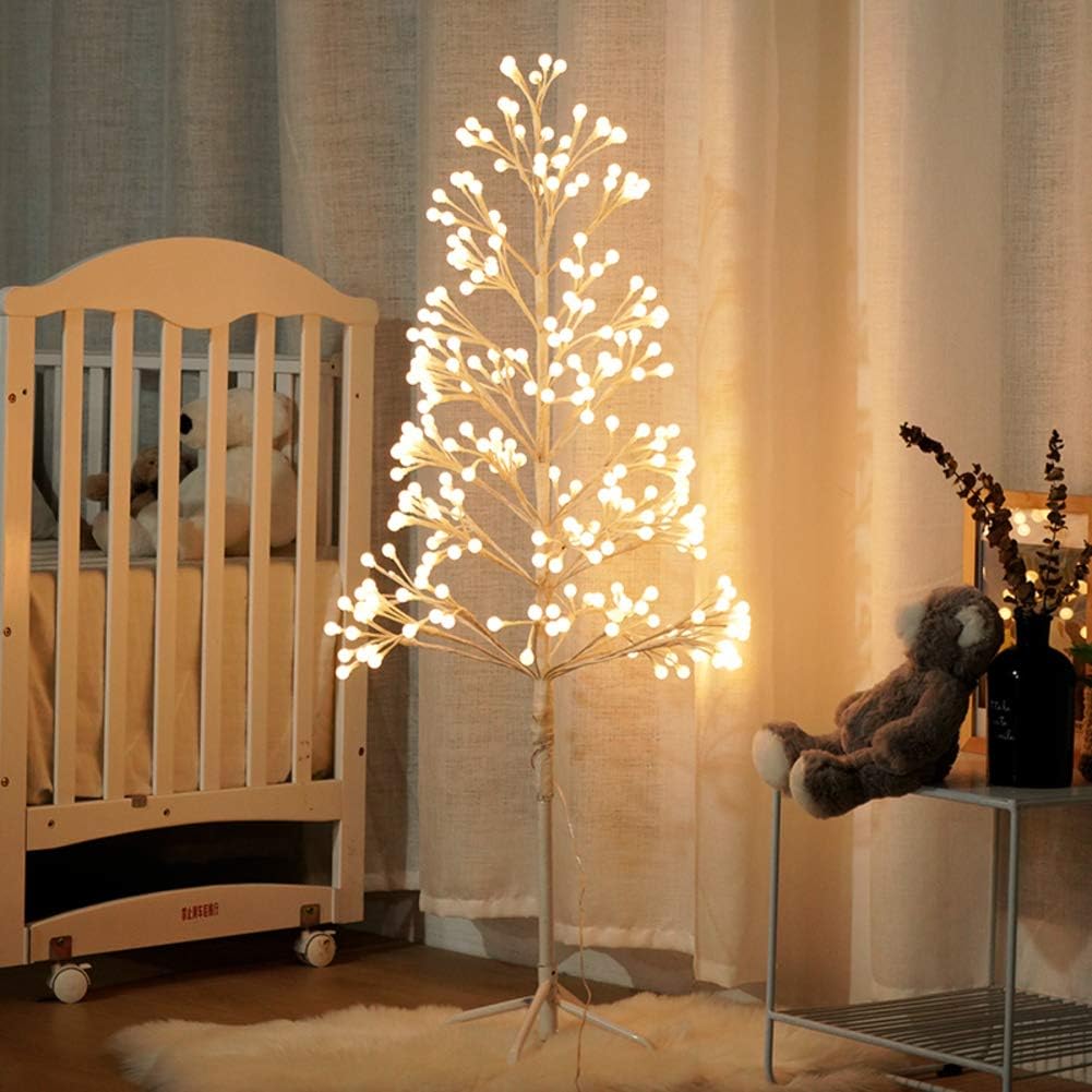 LLANDDD 5 Feet 路 路-150 195cm Led Cherry Blossom Tree Light,Twinkle Star Light Tree Warm White Light for Wedding Indoor Outdoor Christmas Decoration-Christmas Tree Lights 5ft(150cm)