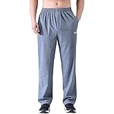 Zoulee Men's Front Zip Open-Bottom Sports Pants Sweatpants Trousers