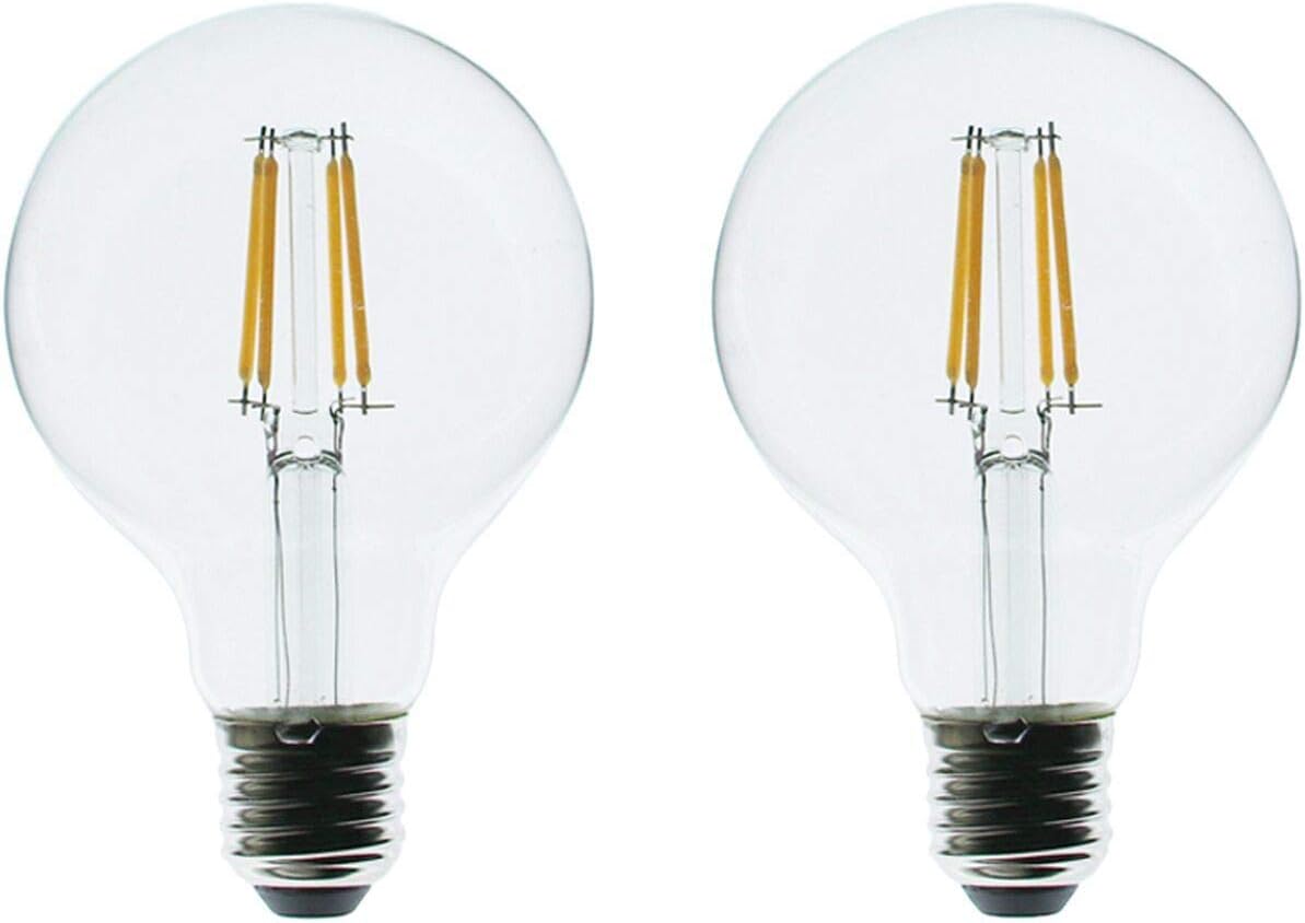 ZFQ 4W G80 (80mm) E27 LED Filament Glass Globe Warm White 2700K, 40 Watt Incandescent Bulb Equivalent