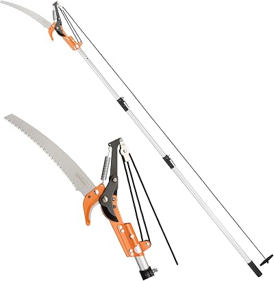 VonHaus Telescopic Tree Pruner & Lopper 2 in 1 3.3m Extendable Pole