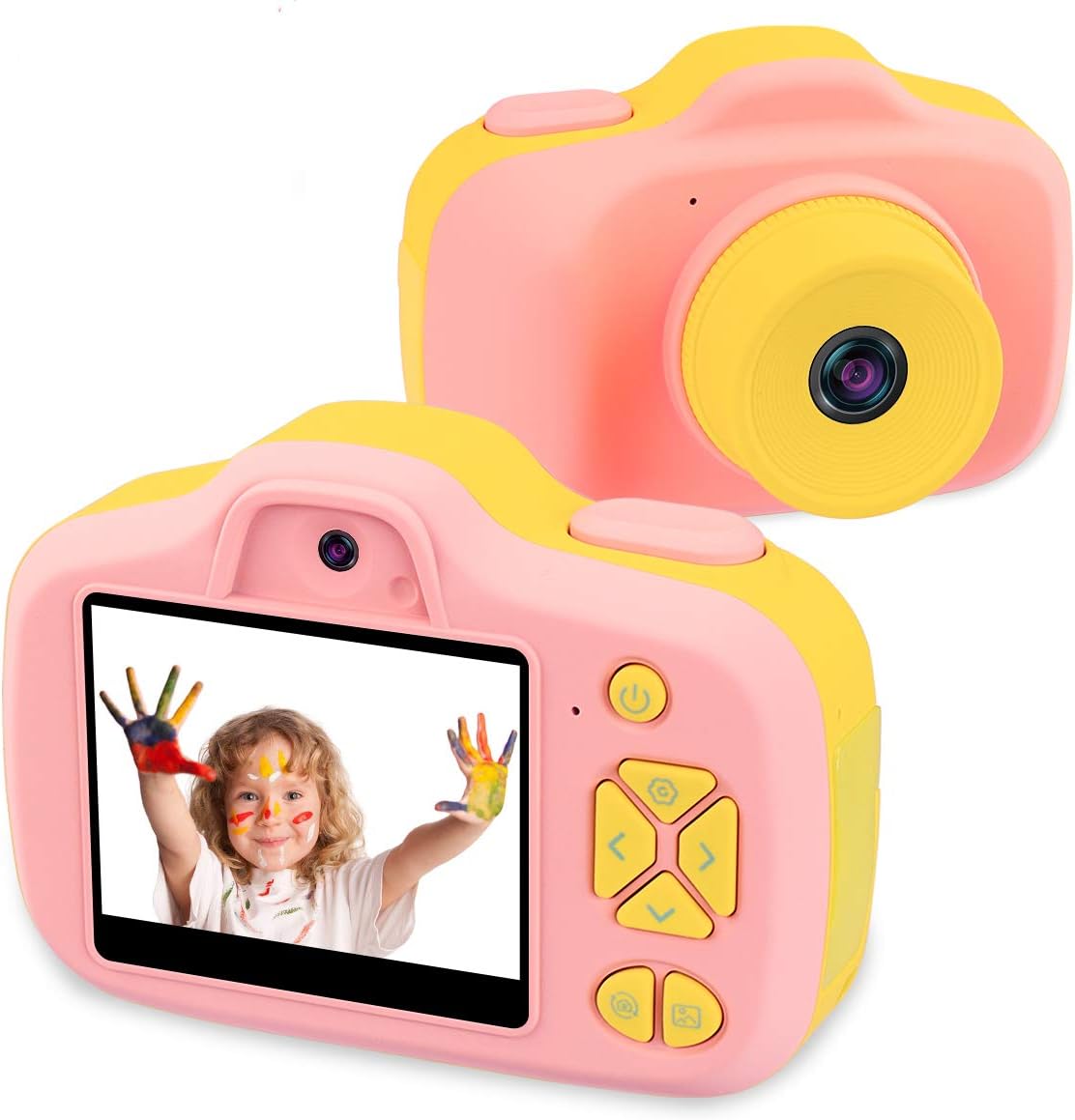 Joytrip Kids Video Camera for Girls Gifts HD 2.3 Inches Screen 12MP Kids Digital Cameras Shockproof Children Selfie Toy Camera Anti-Fall Mini Child Camcorder for Child Age 3-14 (Pink)