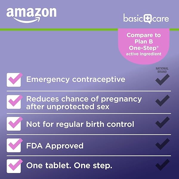 AMAZON BASIC CARE LEVONORGESTREL 1.5 MG – EMERGENCY CONTRACEPTIVE TABLET, MORNING AFTER PILL, 1 COUNT (COMPARE TO PLAN B ONE-STEP) (PACKAGING MAY VARY)
