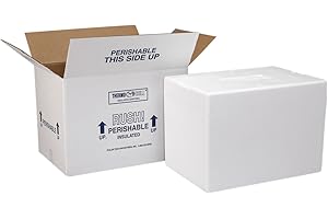 Polar Tech 207C Thermo Chill Insulated Carton with Foam Shipper, Small, 8" Length x 6" Width x 7" Depth (Case of 4)