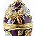 Apropos Hand- Painted Vintage Style Bee and Flowers Faberge Egg with Rich Enamel and Sparkling Rhinestones Jewelry Trinket Box (Purple)
