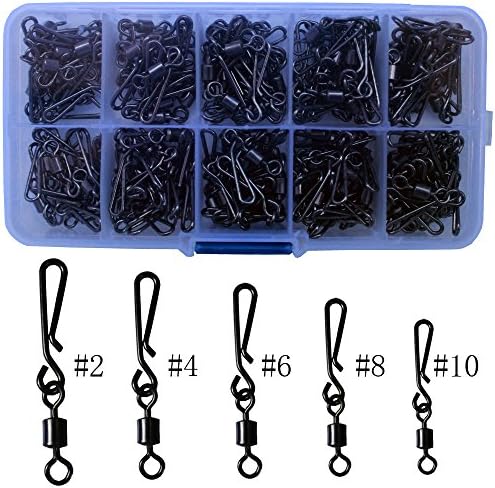 Jumping fish 150pcs/Box Carp Fishing Tackle hanging Swivels Quick Change Hooks Rolling Oval Ring Link Clips Chod