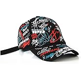 Street Graffiti Baseball Cap, Korean Trendy Printed Adjustable Hip-Hop Cap,Stylish Youth Designer Hat for Men & Women