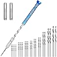46 Pieces Pin Vise Hand Drill Bits Set Include 1 Pin Vise Hand Drill 45 Mini Twist Drill Bit (0.3-3 mm) for DIY Wood Clay Resin Casting Molds Jewelry Pendant Making Supplies