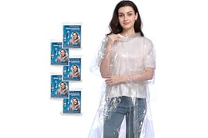 ANLOKE Rain Ponchos for Adults（10 Pack） with Drawstring Hood Emergency Disposable Poncho Clear