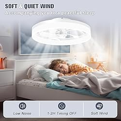 VOLISUN Low Profile Ceiling Fans with Lights and