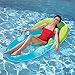 Kelsyus Deluxe Chaise Lounger Pool Float, Aqua Blue/Lime Green