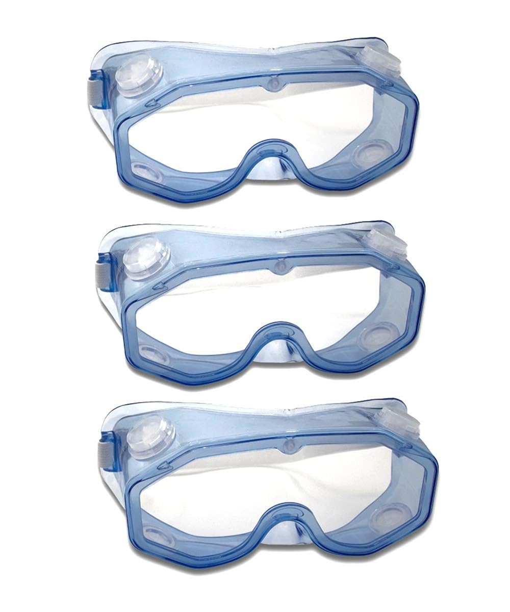 PROTECTIVE EQUIP 3 PACK SAFETY GOGGLES OVER GLASSES EYE PROTECTION Amazon.in Industrial