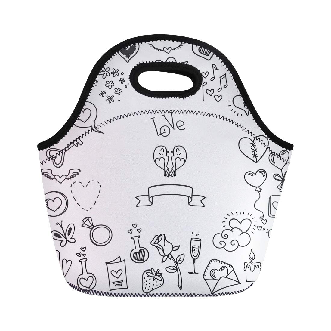 Amazoncom Semtomn Lunch Tote Bag Wing Sketchy Love And