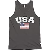 Cybertela Men's Faded Distressed USA American Flag Tank Top