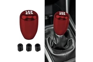 CHRYMUM Car Gear Shift Knobs, Manual Gear Shift Knobs Replacement, Universal Car Accessories Interior Stick Shift Knob, Manual 5 Speed Universal Gear Stick Shift Knob for Car Truck SUV (Red)