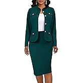 Women 2 Piece Business Suit Elegant Blazer Jacket and Skirt Sets Work Formal Office Clothes Suits