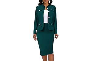 SEXYCHERRY Women 2 Piece Business Suit Elegant Blazer Jacket and Skirt Sets Work Formal Office Clothes Suits