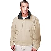 AFC Men's Poplin Jacket Concealed Hood Water Resistant Coat Big & Tall Sizes (US, Alpha, 4X-Large, Regular, Tall, Khaki)