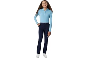 French Toast Girls' Pull-On Straight Fit Stretch Twill Pant