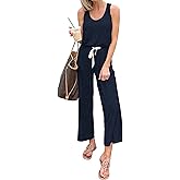PRETTYGARDEN One Piece Jumpsuits for Women 2026 Summer Casual Drawstring Sleeveless Tank Romper Beach Vacation Outfits