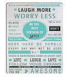 Wknoon Inspirational Quotes Laugh More Worry Less Don't Forget to Be Awesome Mouse Pad Custom Design, Work Hard Be Humble Follow Your Dreams Live Laugh Love Motivational Quote Mouse Pads