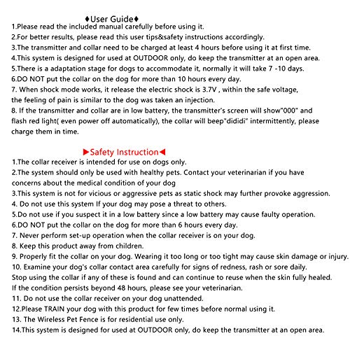Beinhome Wireless Electric 2 Dog Fence System Electronic Outdoor Wireless Fence for 2 Dogs Rechargeable Receiver Collars - Thumbnail 6