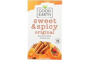 GOOD EARTH TEA CO. Good Earth Sweet & Spicy Herbal & Black Tea, 18 Tea bags, 1.43 Ounce (6-PACK)
